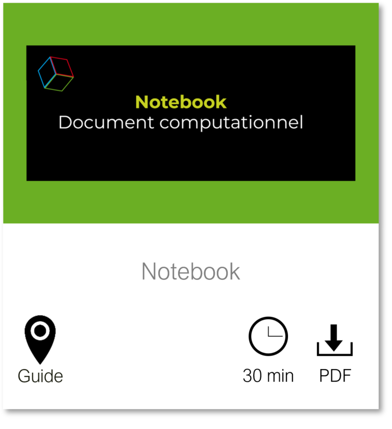 Vignette vers la page Notebook, Guide, durée de lecture 30 minutes, fichier PDF téléchargeable