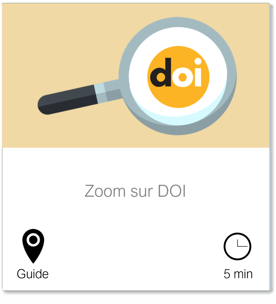 Vignette vers la page Zoom sur D O I, Guide, durée de lecture 5 minutes