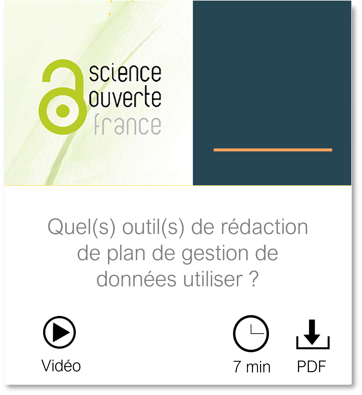 Vignette vers la page Quel outil de rédaction de PGD utiliser ? Vidéo, temps de lecture 7 minutes, et fichier PDF accessible téléchargeable